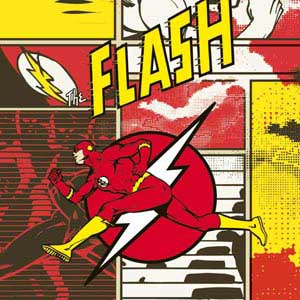 DC Comics The Flash Vintage Action Pose Pattern Surface Laptop Studio Skin